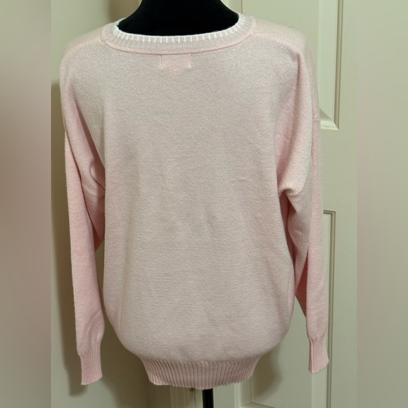 Pink Sweater with White Bow Design Size 1X - Picture 6 of 6